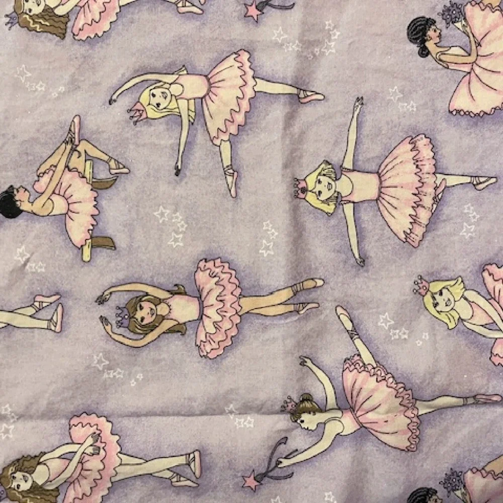 Purple and Pink Ballerina handmade pillowcase